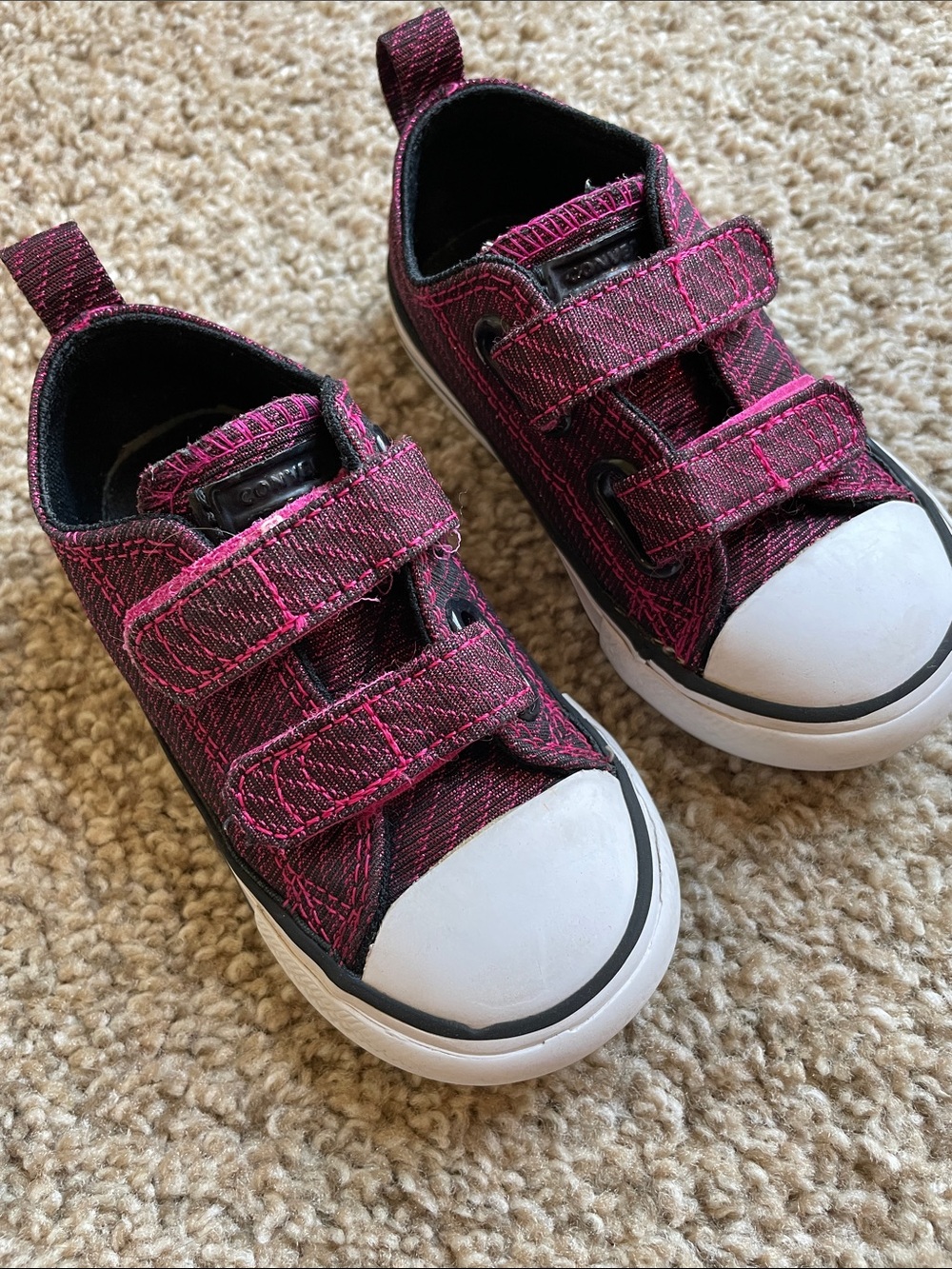 Converse Double-Velcro Canvas Sneakers 6c